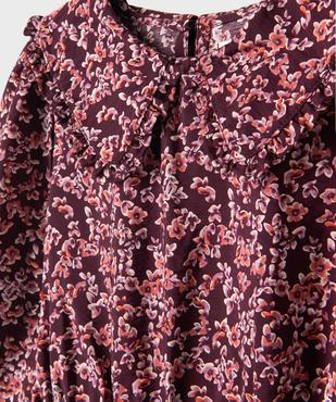 Robe à manches longues à motifs fleuris fille vue3 - GEMO 4G FILLE - GEMO