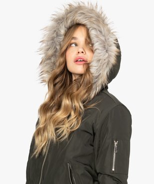 Blouson femme coupe courte avec doublure chaude et capuche fantaisie vue1 - GEMO(FEMME PAP) - GEMO