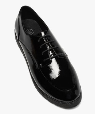 Derbies femme unis et vernis à semelle crantée vue5 - GEMO (CASUAL) - GEMO