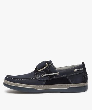 Chaussures bateau homme dessus cuir fermeture scratch vue3 - GEMO (CONFORT) - GEMO
