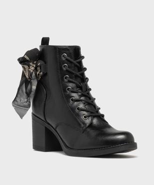 Bottines à talon avec foulard en voile fleuri femme vue2 - EMILIA ROSA G4G - GEMO