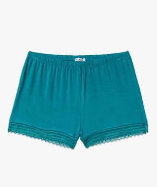 Short de pyjama en maille fluide avec bas en dentelle femme vue4 - GEMO 4G FEMME - GEMO