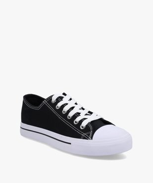 Baskets femme en toile à bout renforcé fermeture lacets vue2 - GEMO 4G FEMME - GEMO
