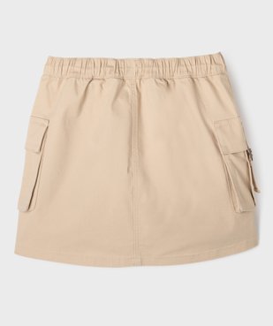 Jupe avec poches à rabat et taille élastique fille vue3 - GEMO 4G FILLE - GEMO