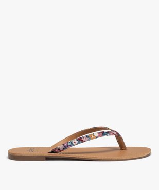 Tongs femme à petit talon plat et lanières fines vue1 - GEMO (CASUAL) - GEMO