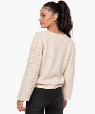 Gilet femme à gros boutons et manches fantaisie vue4 - GEMO C4G FEMME - GEMO