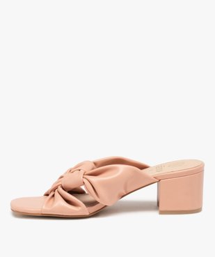Mules femme à talon carré et brides drapées unies vue3 - GEMO(URBAIN) - GEMO