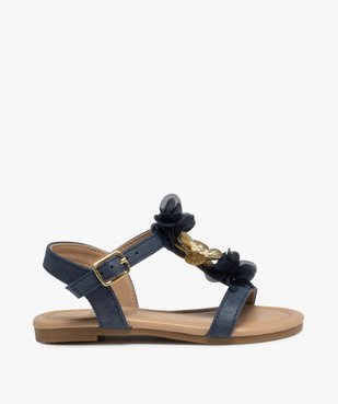 Sandales fille unies à fines brides et fleurs en tulle vue1 - GEMO (ENFANT) - GEMO