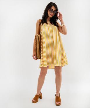 Robe courte rayée à fines bretelles femme vue4 - GEMO(FEMME PAP) - GEMO