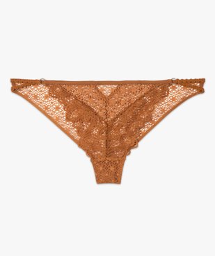 Tanga femme en dentelle à brides vue4 - GEMO 4G FEMME - GEMO