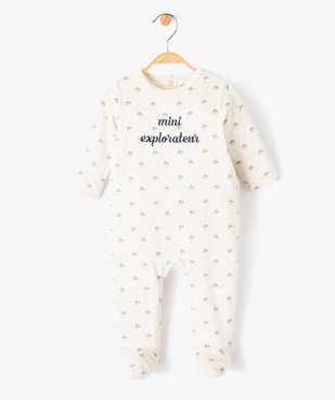 Pyjama bébé garçon en velours imprimé palmiers et broderie vue1 - GEMO(BB COUCHE) - GEMO