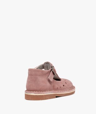 Chaussures de marche bébé fille dessus cuir à pailettes vue4 - GEMO(BEBE DEBT) - GEMO