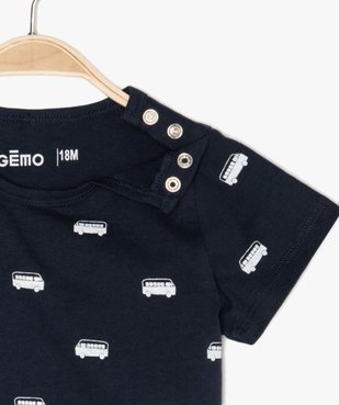 Pyjashort bébé garçon 2 pièces en coton bio vue3 - GEMO(BB COUCHE) - GEMO