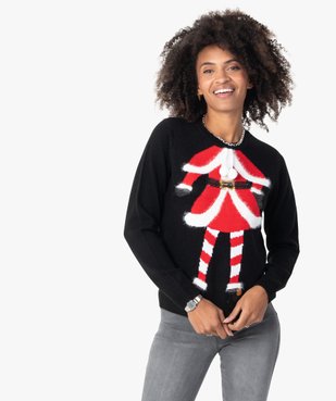 Pull de Noël femme avec motif mère Noël vue1 - GEMO(FEMME PAP) - GEMO