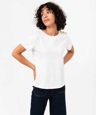 Tee-shirt manches courtes à boutons décoratifs femme vue6 - GEMO(FEMME PAP) - GEMO