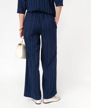 Pantalon large à rayures ton sur ton femme vue3 - GEMO(FEMME PAP) - GEMO