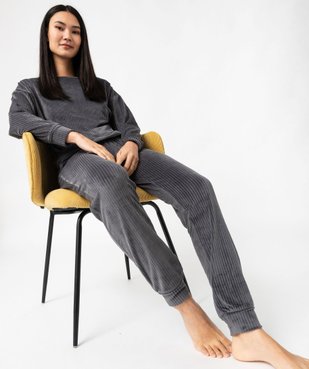 Pyjama en velours côtelé femme vue1 - GEMO(HOMWR FEM) - GEMO