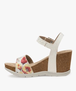 Sandales femme à talon compensé avec détails brillants vue3 - GEMO(URBAIN) - GEMO