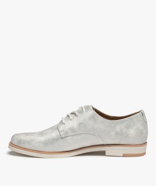 Derbies femme métallisées à semelle bicolore vue3 - GEMO (CASUAL) - GEMO