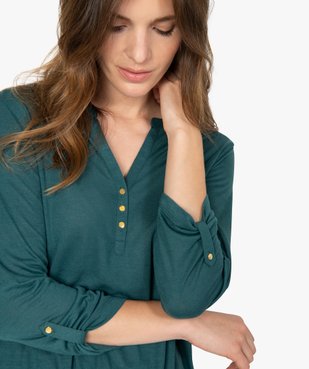 Tee-shirt femme à manches longues et dos dentelle vue2 - GEMO C4G FEMME - GEMO
