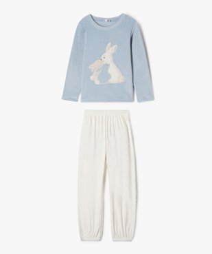 Pyjama en velours avec motif lapins fille vue1 - GEMO (ENFANT) - GEMO