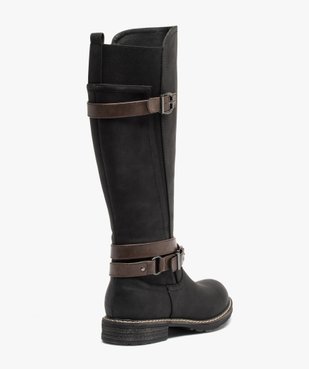 Bottes femme à talon plat et brides décoratives vue4 - GEMO (CASUAL) - GEMO