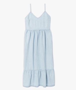 Robe femme longue à fines bretelles et volant dans le bas vue4 - GEMO(FEMME PAP) - GEMO
