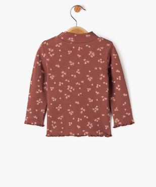 Tee-shirt en maille côtelée à col montant bébé fille vue3 - GEMO(BEBE DEBT) - GEMO