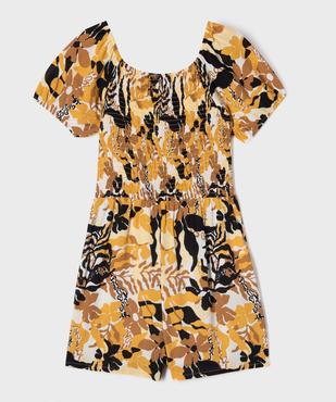 Combishort en viscose avec buste smocké fille vue5 - GEMO 4G FILLE - GEMO