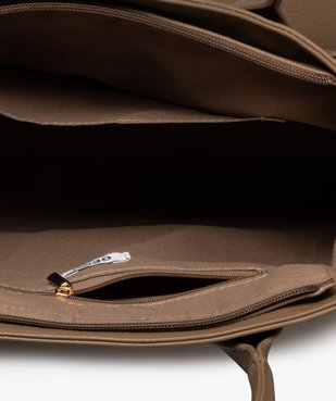 Sac à main grand format en matière grainée souple femme vue3 - GEMO (ACCESS) - GEMO