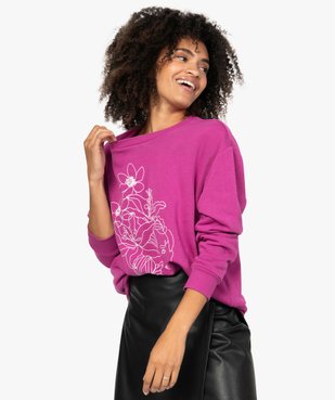 Sweat femme large molletonné et imprimé vue1 - GEMO(FEMME PAP) - GEMO