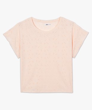 Tee-shirt femme à manches courtes façon dentelle anglaise vue4 - GEMO(FEMME PAP) - GEMO
