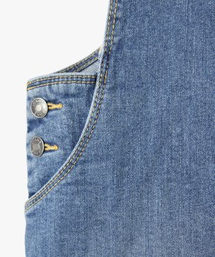 Robe fille en jean forme salopette vue3 - GEMO 4G FILLE - GEMO