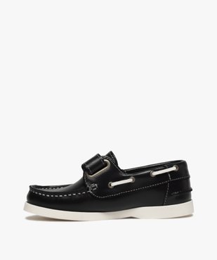 Chaussures bateau garçon dessus cuir à scratch vue3 - GEMO (ENFANT) - GEMO