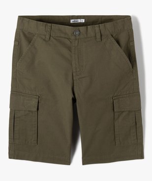 Bermuda cargo en twill uni coupe Regular garçon vue2 - GEMO 4G GARCON - GEMO