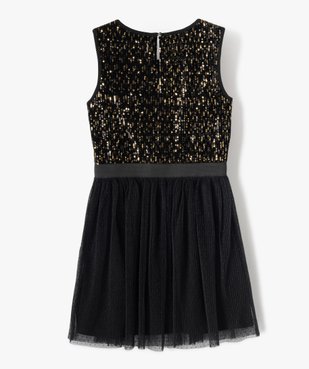 Robe sans manches à sequins et voile plumetis fille - LuluCastagnette vue4 - LULUCASTAGNETTE - GEMO