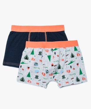 Lot de boxers motifs forêt et uni vue1 - GEMO (ENFANT) - GEMO