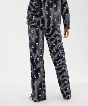 Ensemble de pyjama à rayures et motifs oursons femme - LuluCastagnette vue6 - LULUCASTAGNETTE - GEMO