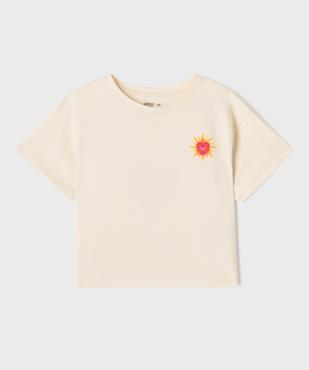 Tee-shirt manches courtes imprimé devant et dos fille  vue1 - GEMO 4G FILLE - GEMO