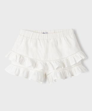 Short à volants en coton avec taille élastique fille vue1 - GEMO (JUNIOR) - GEMO
