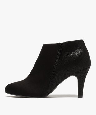 Low-boots femme dessus suédine et bordures passepoil vue3 - GEMO(URBAIN) - GEMO