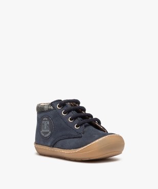 Chaussures premiers pas bébé garçon dessus cuir mat – NA! vue2 - NA! - GEMO