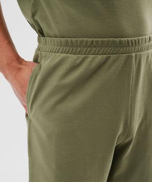 Pyjashort uni en maille piquée homme vue4 - GEMO 4G HOMME - GEMO