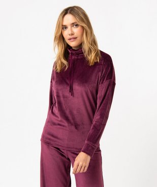 Haut de pyjama en velours côtelé femme vue1 - GEMO(HOMWR FEM) - GEMO