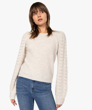 Pull femme en grosse maille à manches fantaisie vue2 - Nikesneakers C4G FEMME - Nikesneakers