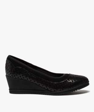 Escarpins femme confort à talon compensé dessus fantaisie vue1 - GEMO(URBAIN) - GEMO
