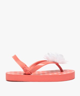 Tongs fille à pois avec fleur en tissu et bride élastiquée vue2 - GEMO (ENFANT) - GEMO