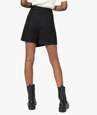 Jupe short femme effet portefeuille avec boutons vue4 - GEMO(FEMME PAP) - GEMO