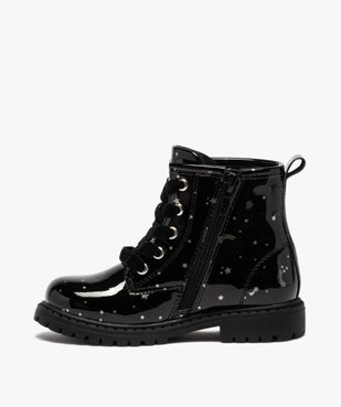 Boots fille à lacets et zip tige vernie et imprimée vue3 - GEMO (ENFANT) - GEMO