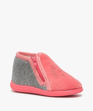 Chaussons bébé fille avec motif hérisson vue2 - GEMO C4G BEBE - GEMO